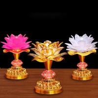 ราคา /โคมไฟ LED สำหรับบูชาพระพุทธเจ้า โคมไฟ LED ดอกบัวหลากสี โคมไฟบูชาพระพุทธเจ้าสำหรับบ้าน คู่ โคมไฟคริสตัลดอกบัวแบบเสียบปลั (40262296175)