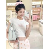 ราคา 【ส่งจากไทย】️เสื้อยืดคอกลมแขนสั้นโชว์สะดือ ลายการ์ตูนน่ารัก สไตล์เกาหลี เสื้อครอป (28088749191)