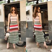 ราคา ️ VSHOPBRAND เดรสไหมพรม เดรสไหมพรมสวยๆ เดรสสายเดี่ยว ชุดสวย ชุดเข้ารูป ชุดไปเที่ยว ชุดไปทะเล CODE:118-2 (3840509736)