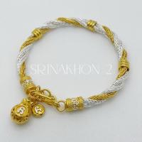 ราคา ข้อมือ2กษัตริย์ นะโมถุงทอง งานเงินแท้ชุบทอง 5 ไมครอนค่ะ (26463471853)