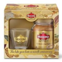 ราคา Moccona Gold Crema Coffee (Giftset) มอคโคน่า โกลด์ เครม่า กาแฟสำเร็จรูป ขวด สีทอง +แก้ว 200g. (18494422594)