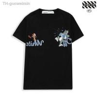 ราคา HH 【แขนสั้นผู้ชาย】 OFF WHITE ผู้ชายและผู้หญิงแฟชั่นลำลองเสื้อยืดแขนสั้น คอกลมS-5XL (19348103767)