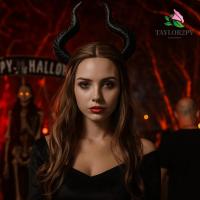 ราคา TAYLOR2PV ฮาโลวีนฮอร์นแถบคาดศีรษะ,ฮาโลวีน Headwear Ox Horn คอสเพลย์ Hairband, ตลก Dark Series PU ฮาโลวีนผม Hoop สาว (28889753990)