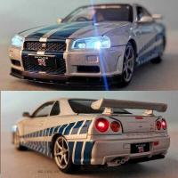 ราคา LY Nissan 1:32 Skye Ares GTR R34 R35โมเดลรถของเล่นโลหะจำลองรถดึงกลั (28867154303)
