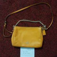 ราคา กระเป๋า coach carrie crossbody สายโซ่ทอง + สายหนัง สีเหลือง ขนาด 10.75×7×3นิ้ว (1540595179)