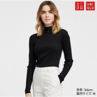 ราคา เสื้อคอปีน ยืดผ้าร่อง Uniqlo สีดำ (29625538132)