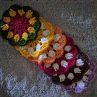 ราคา ที่รองเเก้ว ดอกไม้ไหมพรม งานถักเอง ซับน้ำได้ดี (42602276621)