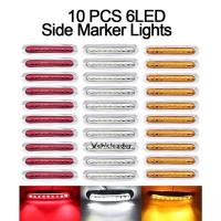 ราคา 10x12V-24Vรถบรรทุก6LED Chrome BEZELด้านข้างMARKERไฟท้ายรถอัตโนมัติรถบัสรถบรรทุกLorry Trailer Caravan Clearanceไฟ (41256788315)