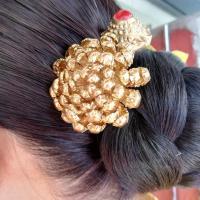 ราคา ปิ่นปักผมดอกเบญจมาศสีทองล้านนา วัสดุทองเหลือง งานทำมือแฮดเมด เครื่องประดับผมเจ้าสาว ของที่ระลึก (3792421179)