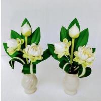 ราคา แจกันดอกบัวหลวง ทำจากดินไทยผสมดินญี่ปุ่น งานแฮนด์เมคสวยๆ ขนาดเล็ก แพค 1 คู่ (13155747254)