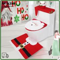 ราคา ที่หุ้มที่นั่งชักโครก SUKIKI, ผ้าคลุมฝาชักโครกคริสต์มาส DIY โพลีเอสเตอร์, กวางเอลก์พิมพ์ซานตาน่ารักชุดฝาชักโครกบ้าน (27442909671)