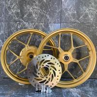 ราคา ล้อแม็ก PCX150 ปี2018-2021 พร้อมชุดแปลง จานดิส+บูช ครบชุด ขนาดแม็ก 1.85/2.15*14 สีทอง แถมจุ๊บเลส (25285225018)