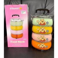 ราคา ปิ่นโตอาหารแยกสี สกรีนลายหมีพูห์ (44115487227)