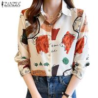 ราคา Zanzea เสื้อเบลาส์ แขนยาว ทรงหลวม ลายดอกไม้ สไตล์เกาหลี สําหรับผู้หญิง (20964207091)