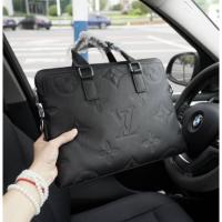 ราคา แฟชั่น Lv กระเป๋าเอกสารลายนูนหนังวัวคุณภาพสูงความจุหลายชั้นสไตล์ธุรกิจผู้ชาย กระเป๋าสะพายผู้ชาย (45250164365)