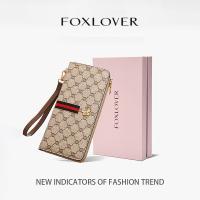 ราคา FOXLOVERกระเป๋าสตางค์หนังแท้สำหรับผู้หญิง เรียบง่ายและมีสไตล์ กระเป๋าสตางค์ยาว กระเป๋าสตางค์แบบมีซิป (44223924519)