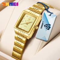ราคา สุขสันต์วันสงกรานต์ skmei นาฬิกากันน้ำ ของขวัญ นาฬิกาข้อมือควอทซ์ สายสแตนเลส สีทอง สำหรับผู้ชาย และผู้หญิง (2522672587)