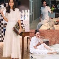 ราคา Dress ลูกไม้ฉลุสีขาว แต่งระบายช่วงไหล่ ดีเทล เดรสยาว แขนสามส่วน ซิบหลัง เนื้อผ้าสวย ตัดแต่งเล่นลวดลาย ผ้าลูกไม้ฉลุสีขาว (613286105)