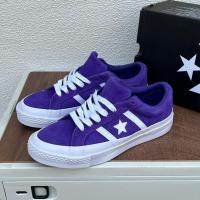 ราคา Converse One Star Academy OX สีม่วงสีขาวรองเท้าผ้าใบต่ำ (27757904948)