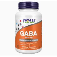 ราคา EXP 6/29 NOW Supplements GABA 500 mg Capsules Premium GABA Supplement (51200026222)