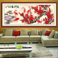 ราคา ชุดปักครอสติส 11กะรัต - ปลาคาร์ฟและดอกพลัม - ผ้าใบพิมพ์ลาย 15958 (28969132744)