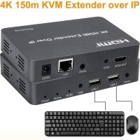 ราคา 4K 150m IP HDMI USB KVM Extender Splitter เครื่องส่งสัญญาณวิดีโอ Over Cat5e Cat6 Rj45 Ethernet Cable Lossless Compression (40554137860)