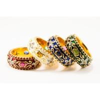 ราคา (R50 ชื่อแบบ"ยี่เข่ง") : แหวนทรงพิรอดท้องตันลงยาสีประดับพลอยนพเก้า เฉพาะไซส์#63 (531863860)