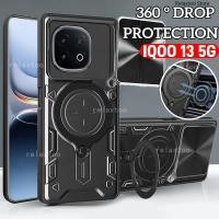 ราคา ไอคิว13 5กปลอกสําหรับ ไอคิว 13 ไอคิว13 5ก โลหะผู้ถือแหวนแม่เหล็กกันกระแทกฮาร์ดกรณีโทรศัพท์กดเลนส์กล้องป้องกันกลับปลอกปก (43101670308)