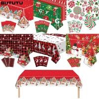 ราคา BUTU ผ้าปูโต๊ะคริสต์มาส Snowman Snowflake Bronzing ผ้าปูโต๊ะแบบใช้แล้วทิ้ง,ตกแต่งโต๊ะแบบใช้แล้วทิ้งผ้าคลุมโต๊ะพลาสติกคริสต์มาส (42913961451)