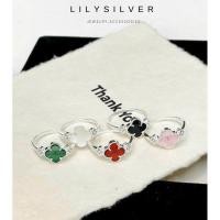 ราคา แหวนเงินผู้หญิง Lily Silver ดีไซน์โคลเวอร์สี่ใบขนาด 8 มม. ขนาดเล็กสวยงาม วัสดุเงินแท้ (42064550610)