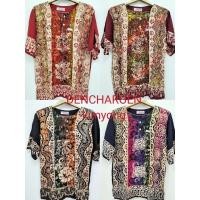 ราคา เสื้ออินโดแท้ ผ้าบาติกสีสดใสไซส์ L คอกลมแขนสั้น (11186412857)
