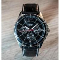 ราคา นาฬิกา CASIO รุ่น MTP-1374L-1A นาฬิกาข้อมือสำหรับผู้ชาย สายหนังสีดำ หน้าปัดดำ - ของแท้ 100% รับประก (27317505349)