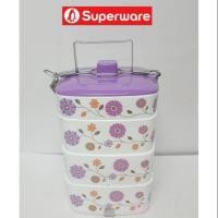 ราคา #ปิ่นโตซุปเปอร์แวร์ ปิ่นโต3ชั้นครึ่ง ลายสวีทไวโอเล็ต ราคา 1095-. ลดพิเศษเหลือ 989 บาท (1515037418)
