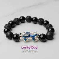 ราคา กำไลหิน ปี่เซียะ นำโชค ปี่เซียะ 5 ธาตุเปลี่ยนสี หินแห่งปัญญา (ลาวา+อาเกต) 10 มม !! (3900140504)