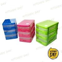ราคา (2 แบบ/3 สี) ลิ้นชักพลาสติกอเนกประสงค์ 3 ชั้น/4 ชั้น ชั้นวางของ (806813131)