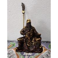 ราคา รูปหล่อเรซิ่นกวนอู นั่งอ่านหนังสือลงทอง (11758550861)