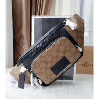 ราคา กระเป๋าคาดอกชาย เท่ห์มากกก หนังทั้งใบ สุดทนคร้าNEW COACH TRACK BELT BAG IN SIGNATURE CANVAS คาดอก ค (27565535528)