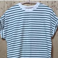 ราคา United Arrows แบรนด์ดังจากญี่ปุ่น เสื้อยืดคอกลมแขนล้ำลายขวาง เขียวขาวมือสองสภาพใหม่ (27164156767)