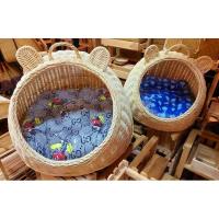 ราคา ❗️ถูกที่สุด❗️บ้านน้องแมว น้องหมา **แถมเบาะรองนอน**..โดมหวายแท้ทั้งใบ✨️ (23125912418)