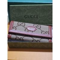 ราคา กระเป๋าสตางค์ Gucciใบยาว ผ้าทอขอบหนัง สีน้ำตาล (25570019800)