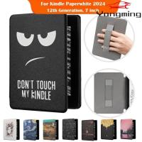 ราคา YANGMING KPW6 เกราะป้องกัน, Auto Sleep/Wake Leather 7 นิ้ว e-Reader Cover, with Hand Support Protective for Kindle Paperwhite 2024 7 นิ้ว (12th Gen)/Colorsoft (43974603738)