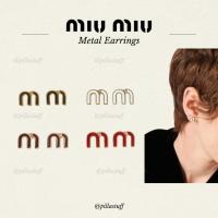 ราคา แท้100% Miu Miu Metal Earrings ต่างหูมิวมิวตัวM (43869225752)