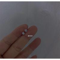 ราคา ต่างหูเพชรต่างหูเงิน เพชรเม็ดเดียวแบบกลม แฟชั่นเกาหลี ขนาด 4 mm. (13460262907)