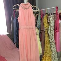 ราคา เดรสยาว มือ2 สภาพดี ชุดราตรี ผ้าชีฟอง สีชมพู ใส่ออกงานราตรี งานแต่ง งานบวช ขึ้นบ้านใหม่ ดินเนอร์ได้เลยค่ะ (7630438488)