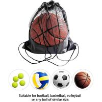 ราคา กระเป๋าบอล ถุงตาข่ายใส สีดำ กระเป๋ากีฬา กระเป๋าเป้สะพายหลัง แบบผูกเชือก Mesh Bag Ball (21879807724)