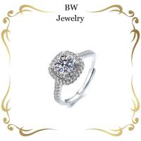 ราคา BW jewerlyแหวนแต่งงาน แฟชั่นหรูหรา 1.5 กะรัต ของขวัญแต่งงาน วันเกิดวันครบรอบปี ปรับขนาดได้ (29061316359)