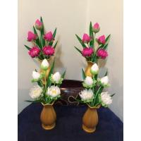 ราคา แจกันดอกบัวพับกลีบ แจกันดอกบัวงานดินปั้น ดอกบัวไหว้พระประดิษฐ์จากดินไทย (6255251360)