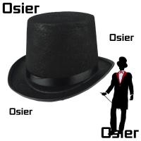 ราคา โอเซอร์1 หมวกนักมายากล,พับหมวกทรงสูงสีดําหรูหรา,อุปกรณ์เครื่องแต่งกายดีลักซ์ผ้าหมวกสุภาพบุรุษสีเข้มเด็กผู้ใหญ่ (27454090509)