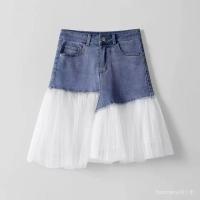 ราคา กระโปรงยีนส์ 2025 ฤดูใบไม้ผลิฤดูร้อน กระโปรงยีนส์สั้นใหม่ กระโปรงนางฟ้า กระโปรงยีนส์ปะผ้าลูกไม้สั้น (42703103236)