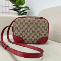ราคา Isa Lovely Shop Gucci Bree Beige GG Canvas Red Trim Crossbody bag Color: red (20095551574)